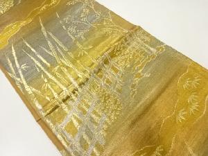 竹林風景模様織出し袋帯